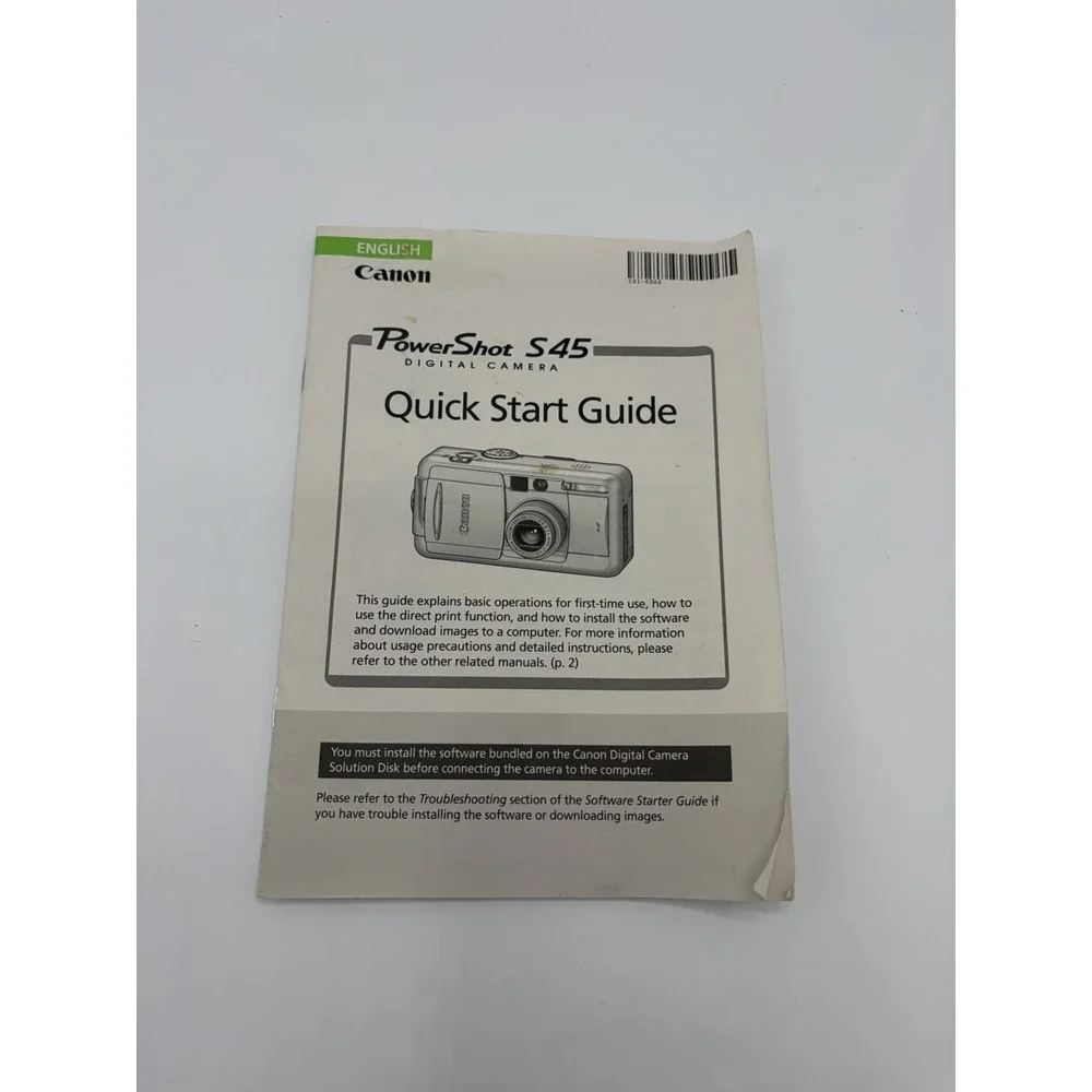 Canon Powershot S45 Digital Camera User Guide Quick Start Guide Manuals Booklets